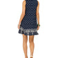 Style & Co Women's Sleeveless Printed a Line Dress Shift Blue Size X-Small