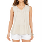Style & Co Women's Cotton Sleeveless Peasant Top Brown Size Medium