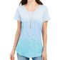 Style & Co Women's Cotton Ombre T-Shirt Blue Size X-Small