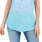 Style & Co Women's Cotton Ombre T-Shirt Blue Size X-Small