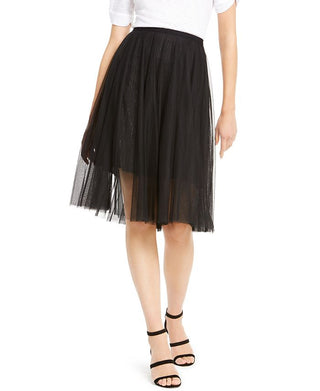 INC International Concepts Women's Sparkle Tulle Skirt Black Size X-Small