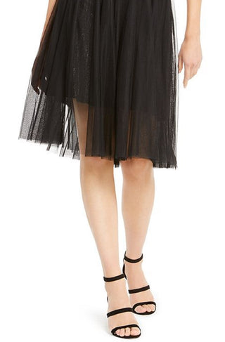 INC International Concepts Women's Sparkle Tulle Skirt Black Size X-Small