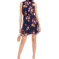 Bar III Women's Floral Sleeveless Halter Short Sheath Dress Purple Size X-Large