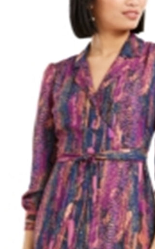 Bar III Women's Snake Print Wrap Maxi Dress Pink Size X-Small