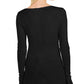 INC International Concepts Womne's Square Neck Ribbed Top Black Size Medium