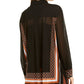 Alfani Women's Button Down Printed Blouse Black Size Small