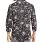 INC Men's Black Printed Collared Dress Shirt Size 2XL Big