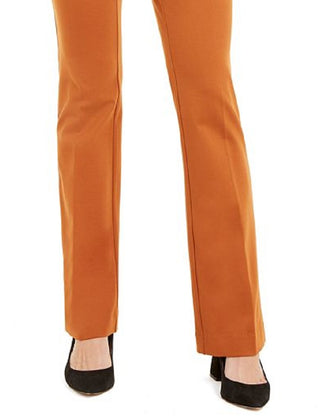 Alfani Women's High Rise Tummy Slimming Trouser Pants Brown Size 4