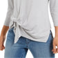 Style & Co Women's Tie Front Top Gray Size Small