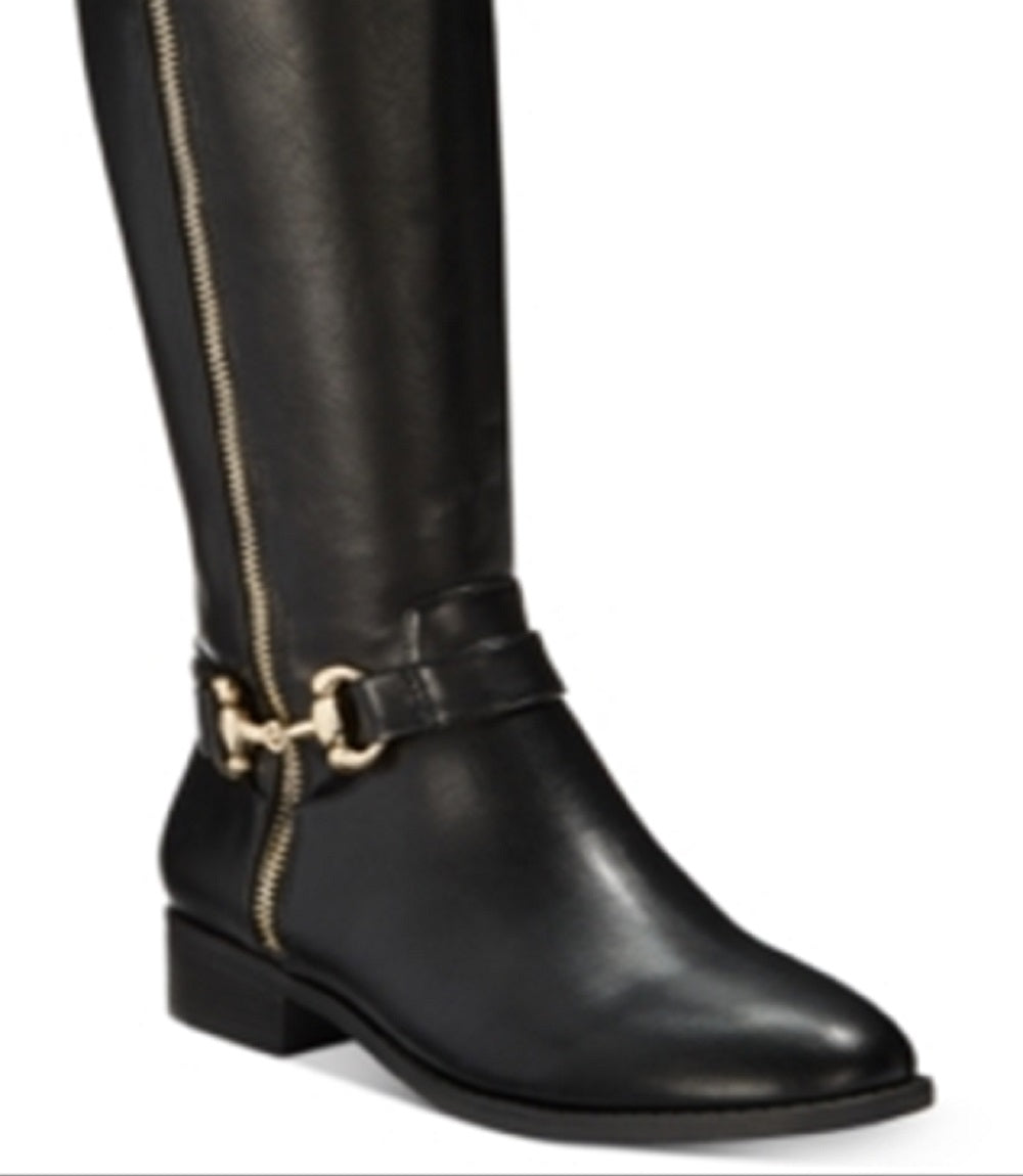 Thalia Sodi Women's Vigi Wc Faux Leather Riding Boots Black Size 10