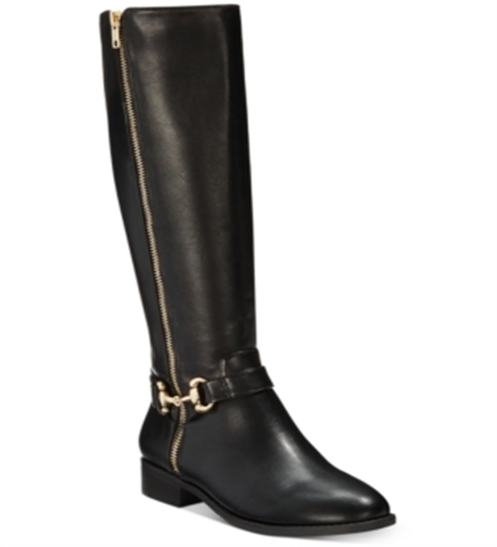 Thalia Sodi Women's Vigi Wc Faux Leather Riding Boots Black Size 10