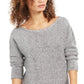Bar III Women's Crisscross Back Tunic Sweater Gray Size XXS
