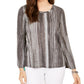 Style & Co Women's Striped Bell Sleeve Top Grey Size XX-Large