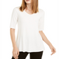 Alfani Women's V Neck Swing Tunic White Size X-Small