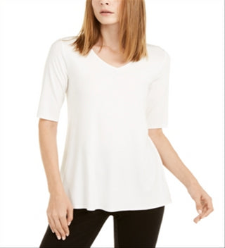 Alfani Women's V Neck Swing Tunic White Size X-Small