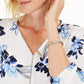 JM Collection Women's Embellished Y Neck Tunic White Size Small