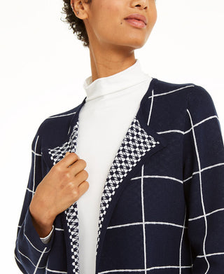 Alfani Women's Mixed Print Cardigan Blue Size X-Small