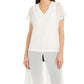 Alfani Women's Cap Sleeve V Neck Evening Top White Size X-Small