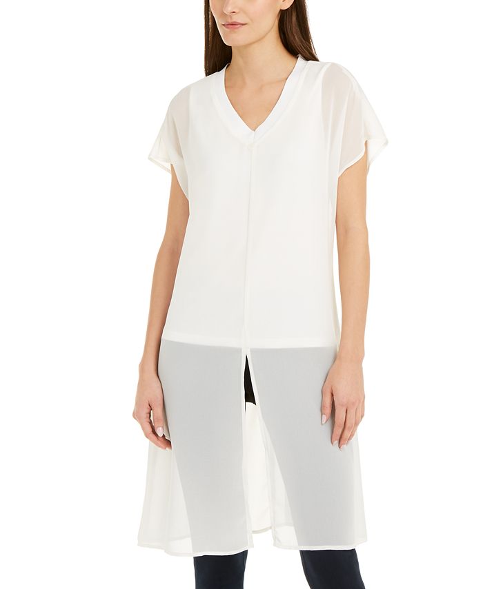 Alfani Women's Cap Sleeve V Neck Evening Top White Size X-Small