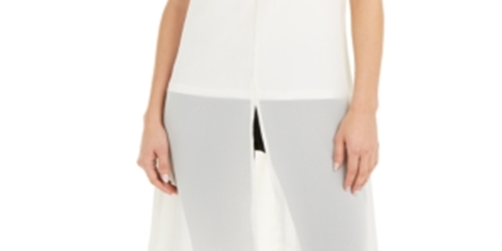 Alfani Women's Cap Sleeve V Neck Evening Top White Size X-Small