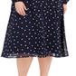Alfani Women's Plus Polka Dot MIDI Casual Dress Dark Blue Size 16W