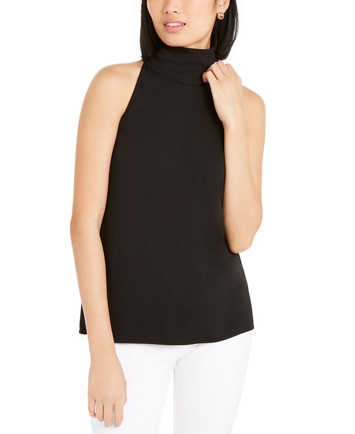 Alfani Women's High Neck Sleeveless Top Black Size X-Small