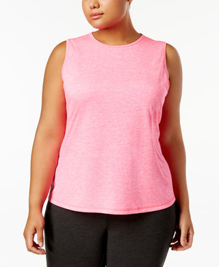 ID Ideology Women's Keyhole Back Tank Top Pink Size 4X