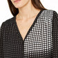 Alfani Women's Mixed Dot Button Up Top Black Size Medium