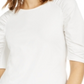 INC International Concepts Women's Puff Sleeve Top White Size Large