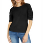 INC International Concepts Women's Gathered Sleeve T-Shirt Black Size Petite L