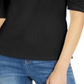 INC International Concepts Women's Gathered Sleeve T-Shirt Black Size Petite L