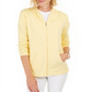 Karen Scott Women's Zip Front Hoodie Yellow Size X-Small