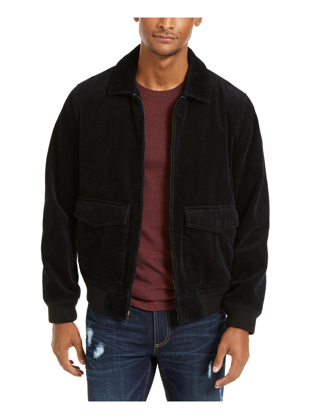Sun + Stone Men's Hazel Bomber Jacket Cold Weather Black Size Medium