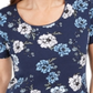Karen Scott Women's Printed Scoop Neck Top Blue Size Small