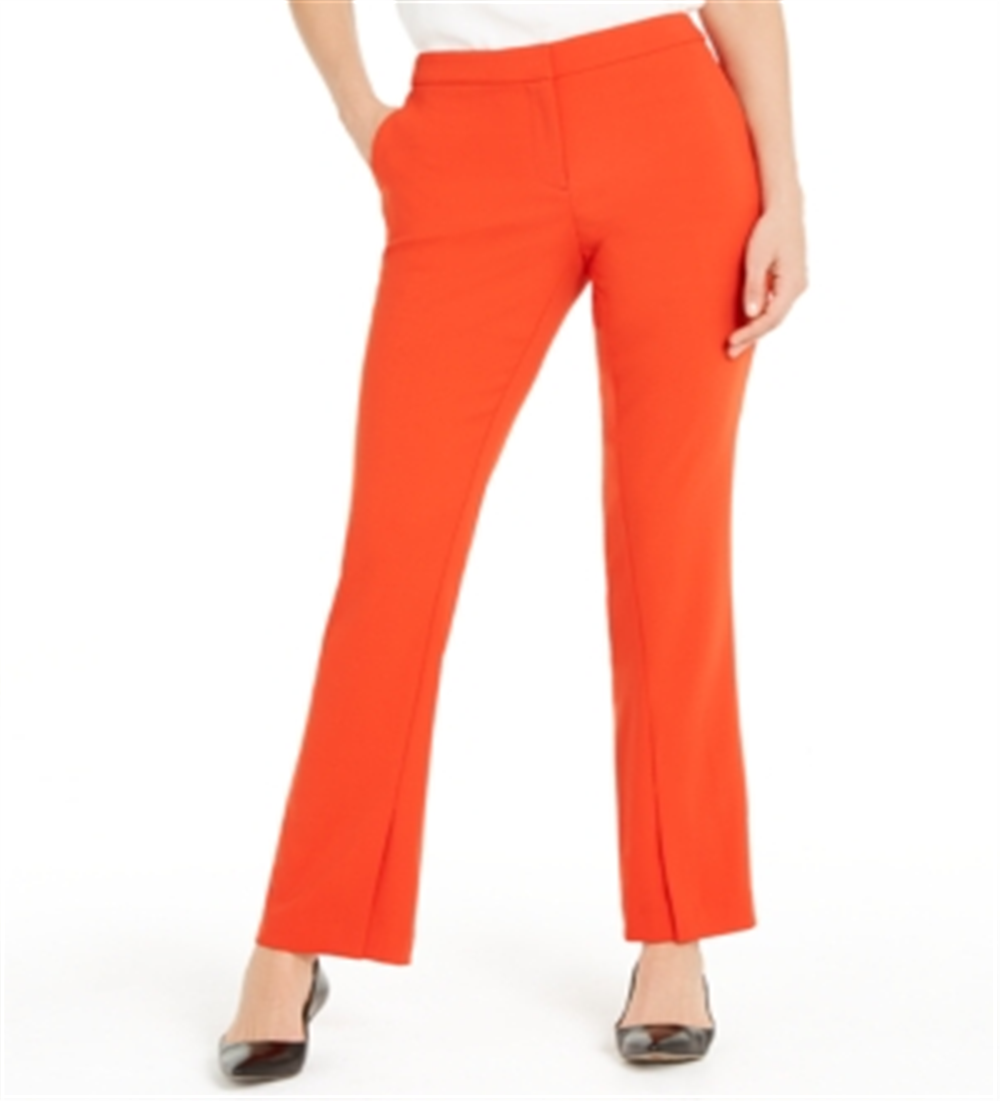 Alfani Women's Split Hem High Rise Bootcut Pants Red Size 10