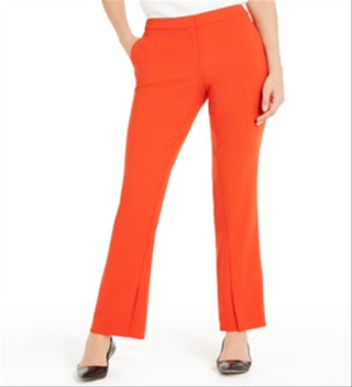 Alfani Women's Split Hem High Rise Bootcut Pants Red Size 10