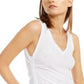INC International Concepts Women's Side Ruched Textured Top White Size Large