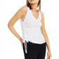 INC International Concepts Women's Side Ruched Textured Top White Size Large