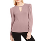 INC International Concepts Women's Keyhole Puff Sleeve Blouse Pink Size XX-Large