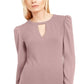 INC International Concepts Women's Keyhole Puff Sleeve Blouse Pink Size XX-Large
