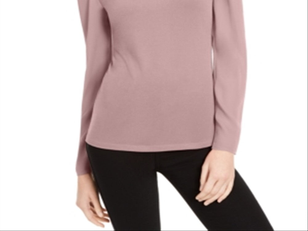 INC International Concepts Women's Keyhole Puff Sleeve Blouse Pink Size XX-Large