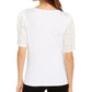 INC International Concepts Women's Eyelet Puff Sleeve Top White Size Petite