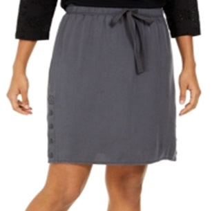 Style & Co Women's Drawstring Tencel Skort Gray Size X-Small
