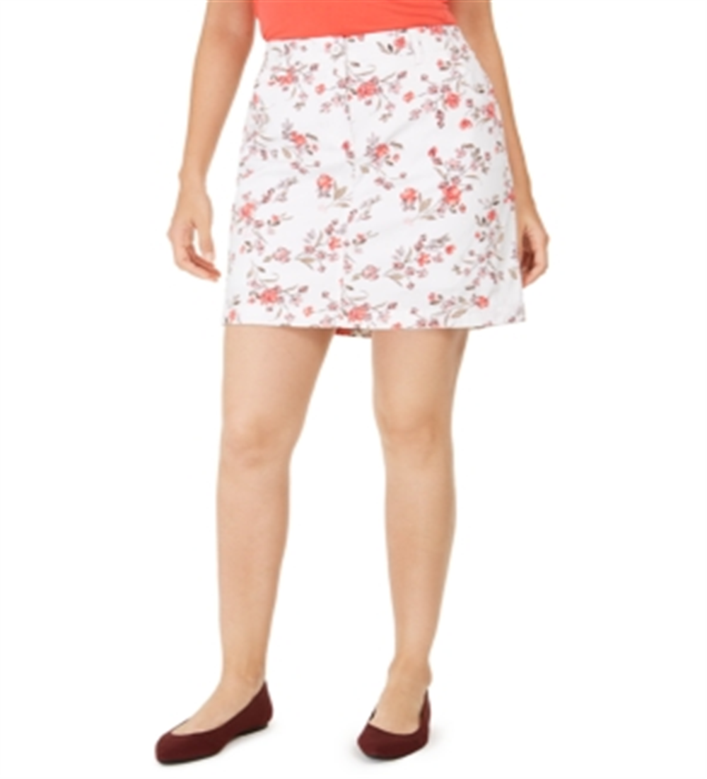 Karen Scott Women's Sharon Floral Print Skort White Size 6