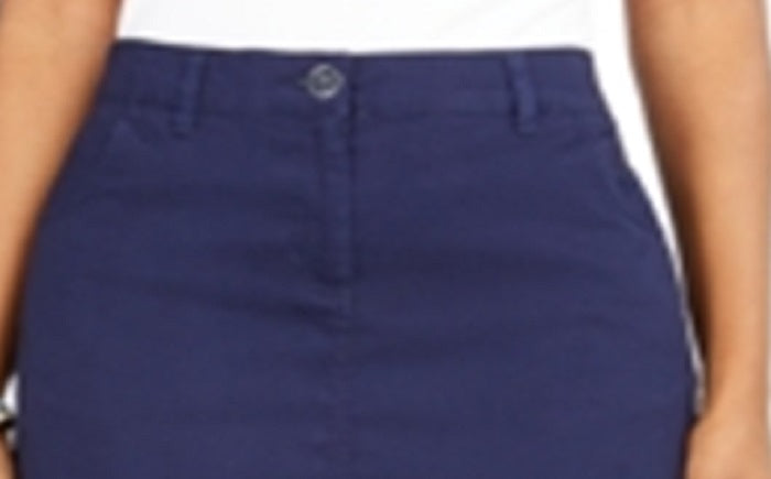 Karen Scott Women's Floating Corsages Border Print Skort Blue Size 6