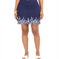 Karen Scott Women's Floating Corsages Border Print Skort Blue Size 6