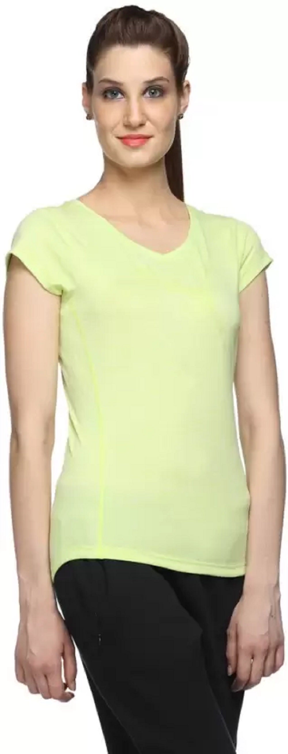 ID Ideology Women's Essentials Rapidry Heathered Performance T-Shirt Yellow Size Medium