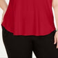 Alfani Women's Plus Satin Trim High Low T-Shirt Red Size 3X