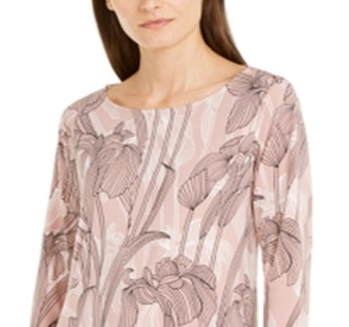 Alfani Women's Printed Mesh Tunic Pink Size Large