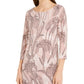Alfani Women's Printed Mesh Tunic Pink Size X-Large